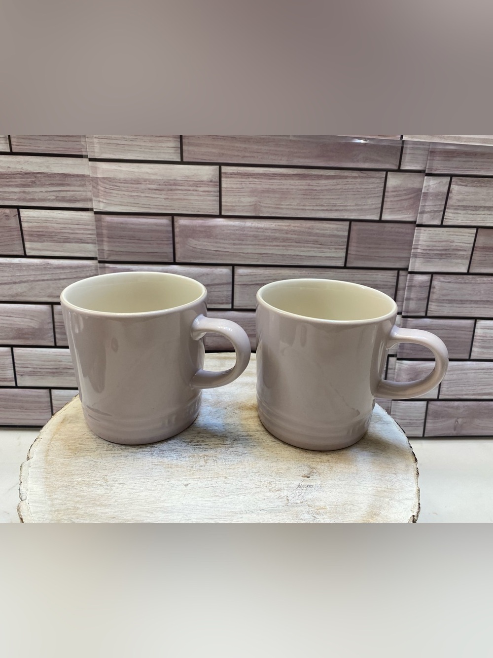 Le Creuset ❤️ (2) Coffee Mug Cup 350ml 12oz Shallot NWT